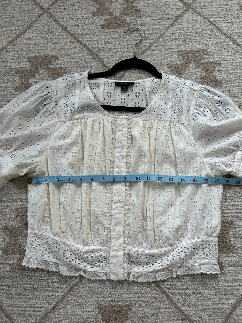 J.Crew Eyelet Puff Sleeve Blouse